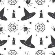 Witch Hat and Stuff Halloween Pattern N3