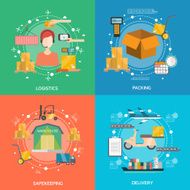 Logistics Concept Icons Set