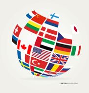 Flags of the world in globe N3