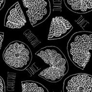 Grapefruit hand drawn doodle seamless pattern