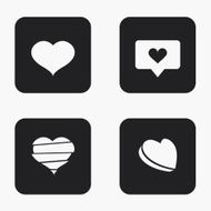 Vector modern heart icons set N3