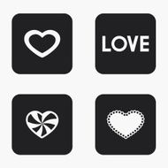 Vector modern heart icons set N4