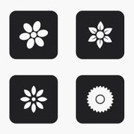 Vector modern flower icons set