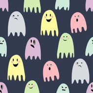 Cute spooky ghosts Happy Halloween illustration N2