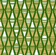 Christmas toys gold white green background seamless