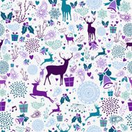 Merry christmas vintage element seamless pattern