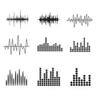 Sound Wave Icon Set Music soundwave icons set