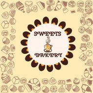 Menu for dessert background Sweets and Bakery N2