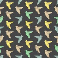 Seamless colorful background made of triangle birds