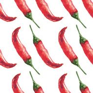 Watercolor chilli pattern N3