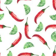 Watercolor chilli pattern N5