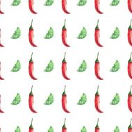 Watercolor chilli pattern N6