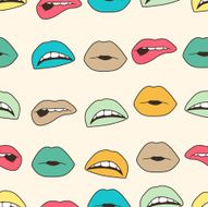 Seamless colorful background with lips