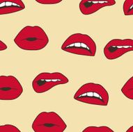 Seamless colorful background with lips N2