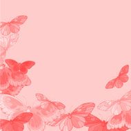 pink background with butterflies N2