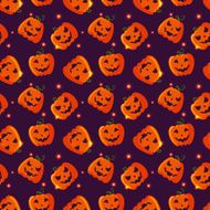 halloween seamless pattern with pumpkins N3