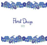 Blue floral border made with wildflowers N7
