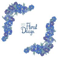 Blue floral border made with wildflowers N8