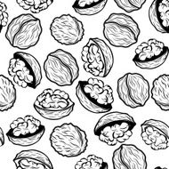 Walnut seamless vector pattern