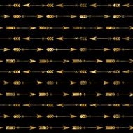 Seamless pattern with gold arrows