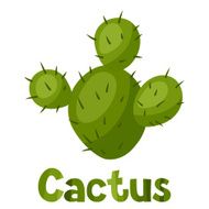 Abstract stylized cactus and text background design