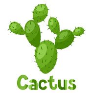 Abstract stylized cactus and text background design N2