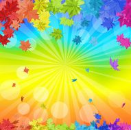 Rainbow Maple Leaves N3