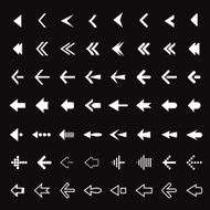 Set of White vector arrows