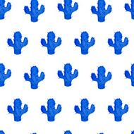 Vector watercolor seamless pattern with hand drawn cactus N2