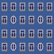 Seamless background wall of the house and windows