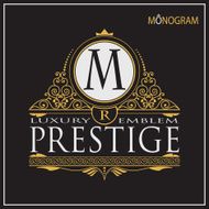 Vintage vector monogram N6