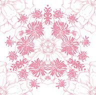Seamless pattern with chrysanthemums monochrome