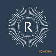 Vintage vector monogram N8