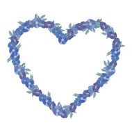 Blue floral border made with wildflowers N10