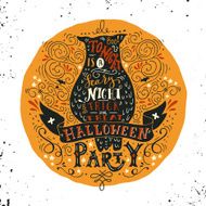 Halloween party poster with an old owl N4