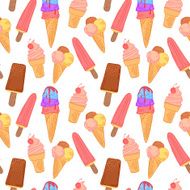 Hand drawn vector illustration - Collection of ice cream