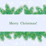 Sweet Christmas greeting card with fir twigs N4