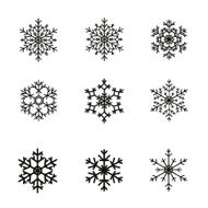 vector set of snowflakes