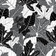 Elegant black and white foliage seamless pattern