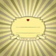 Retro Wedding Invitation Blank with Place for Text