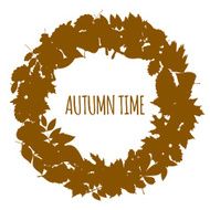 wreath from autumn leaves vector illustration