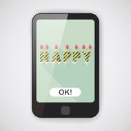 Birthday candles flat icon with long shadow eps10