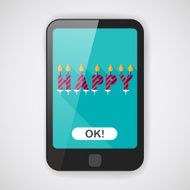 Birthday candles flat icon with long shadow eps10 N2