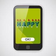Birthday candles flat icon with long shadow eps10 N6