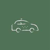 Taxi car icon drawn in chalk