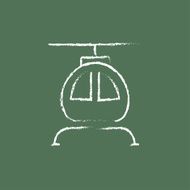 Helicopter icon drawn in chalk
