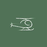 Helicopter icon drawn in chalk N2
