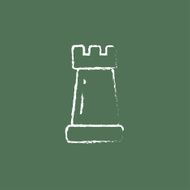 Chess icon drawn in chalk