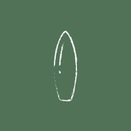 Surfboard icon drawn in chalk