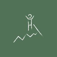 Climbing icon drawn in chalk